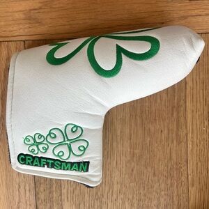 Green Lucky Clover Leather Putter Head Cover